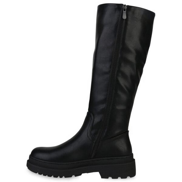 Stiefelparadies Damen Klassische Stiefel in Schwarz