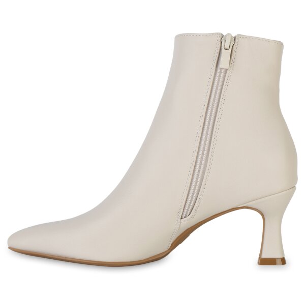 Stiefelparadies Damen Klassische Stiefeletten in Beige
