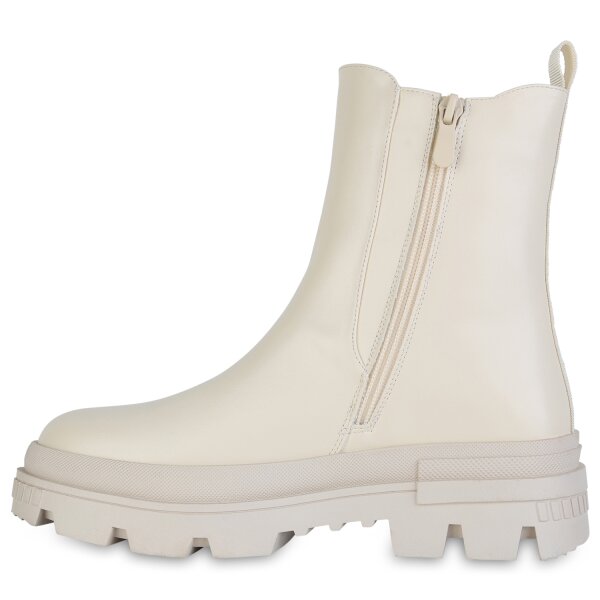 Stiefelparadies Damen Klassische Stiefeletten in Beige