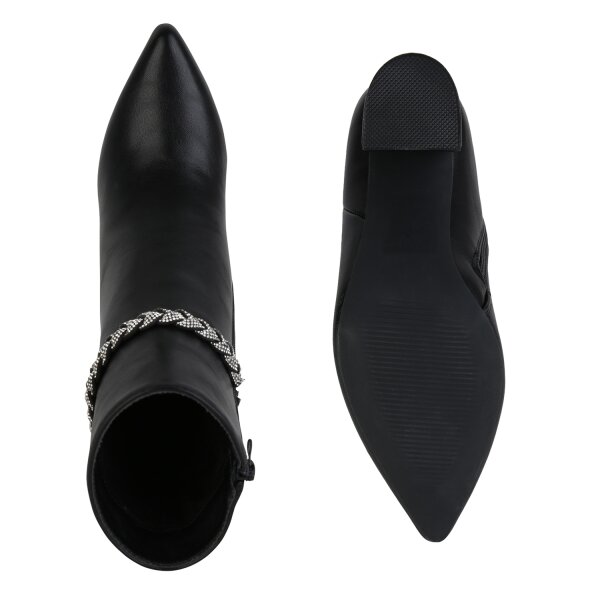 Stiefelparadies Damen Klassische Stiefeletten In Schwarz