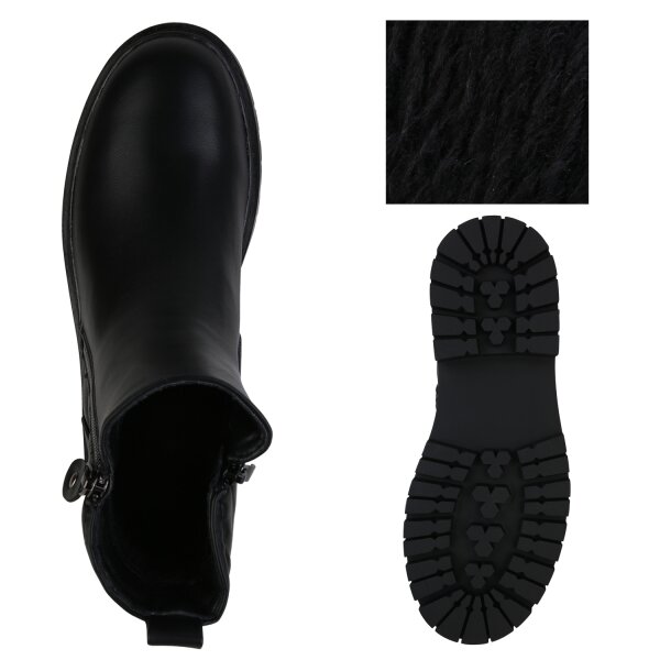 Stiefelparadies Damen Klassische Stiefeletten In Schwarz