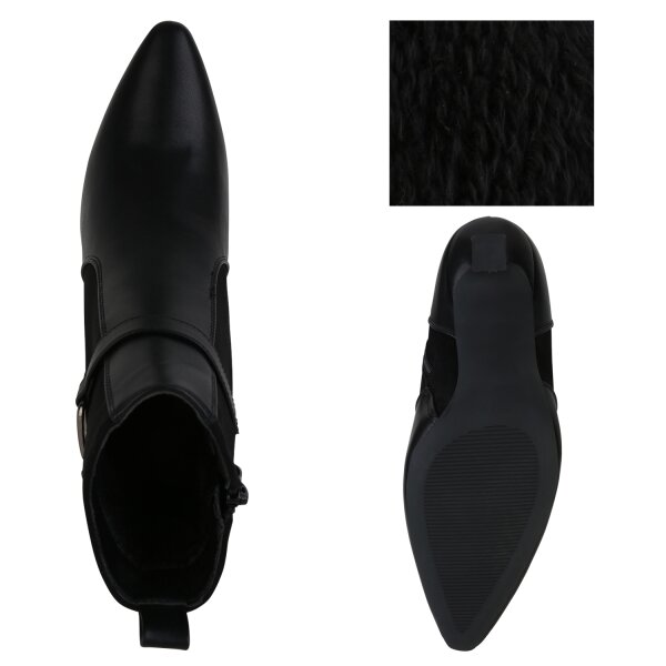 Stiefelparadies Damen Klassische Stiefeletten In Schwarz