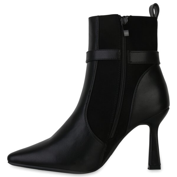 Stiefelparadies Damen Klassische Stiefeletten in Schwarz