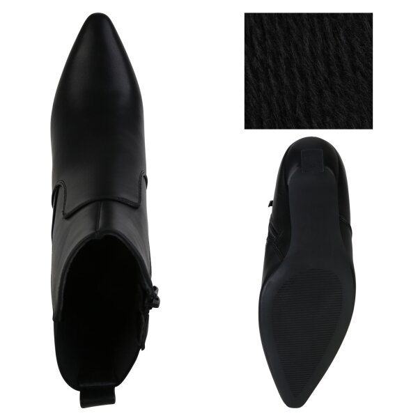 Stiefelparadies Damen Klassische Stiefeletten In Schwarz