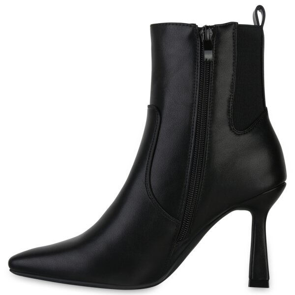 Stiefelparadies Damen Klassische Stiefeletten in Schwarz