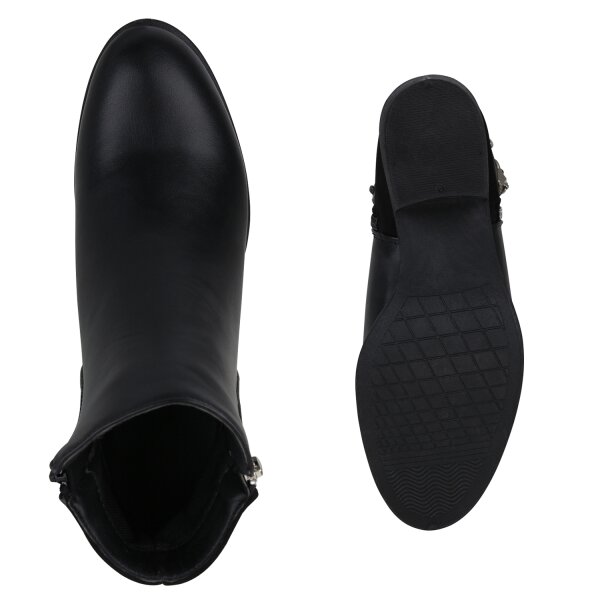 Stiefelparadies Damen Klassische Stiefeletten In Schwarz