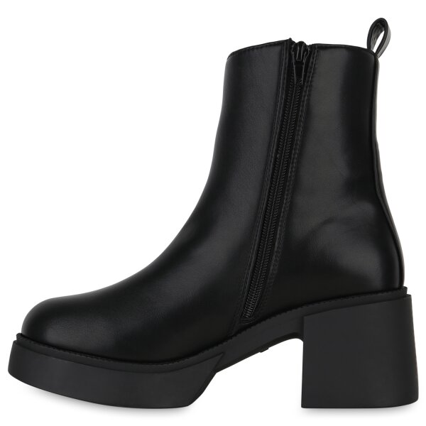 Stiefelparadies Damen Klassische Stiefeletten in Schwarz