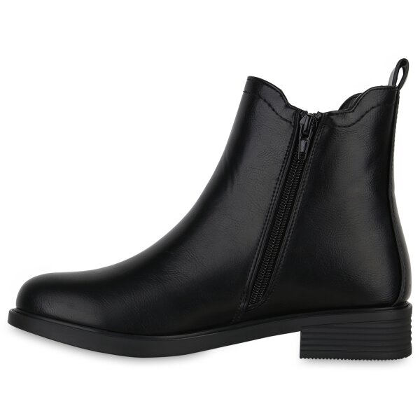 Stiefelparadies Damen Klassische Stiefeletten in Schwarz