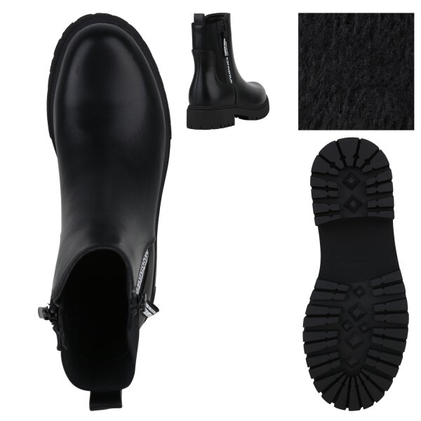 Stiefelparadies Damen Klassische Stiefeletten In Schwarz