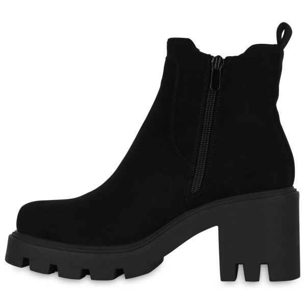 Stiefelparadies Damen Klassische Stiefeletten in Schwarz