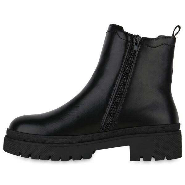 Stiefelparadies Damen Klassische Stiefeletten in Schwarz