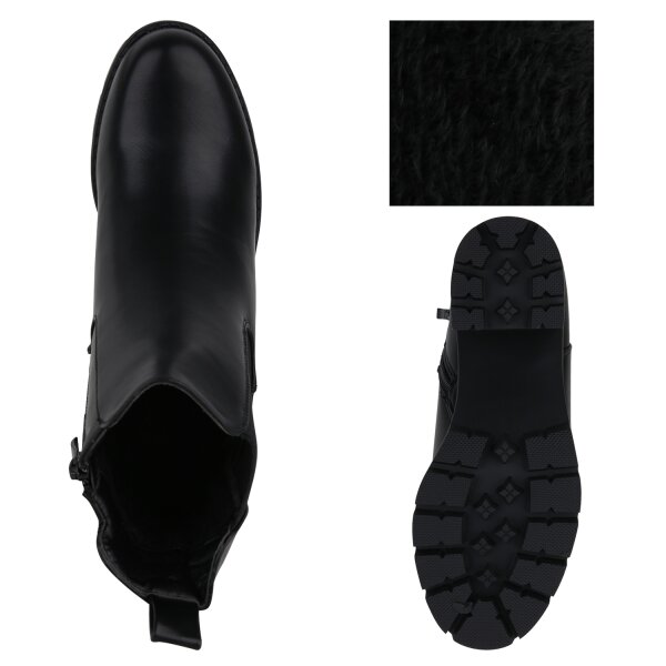 Stiefelparadies Damen Klassische Stiefeletten In Schwarz