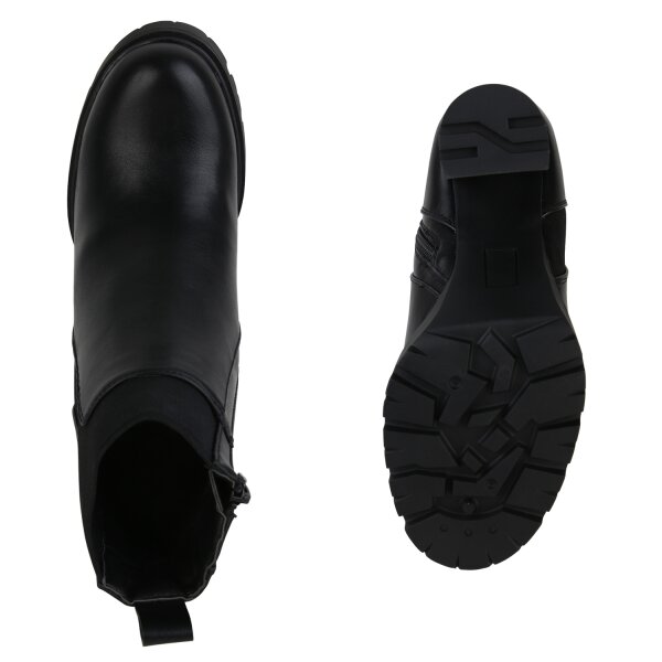 Stiefelparadies Damen Klassische Stiefeletten In Schwarz