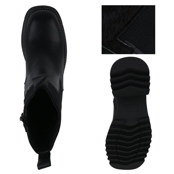 Stiefelparadies Damen Klassische Stiefeletten In Schwarz