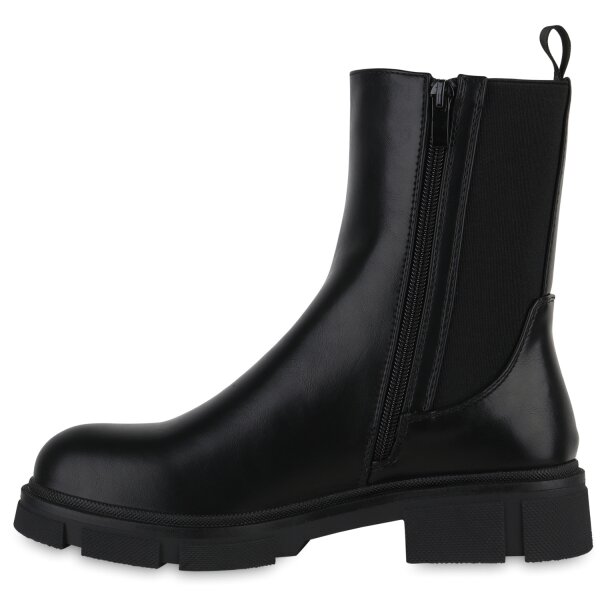 Stiefelparadies Damen Klassische Stiefeletten in Schwarz