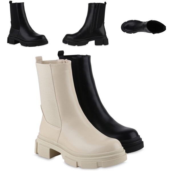 Stiefelparadies Damen Klassische Stiefeletten In Schwarz