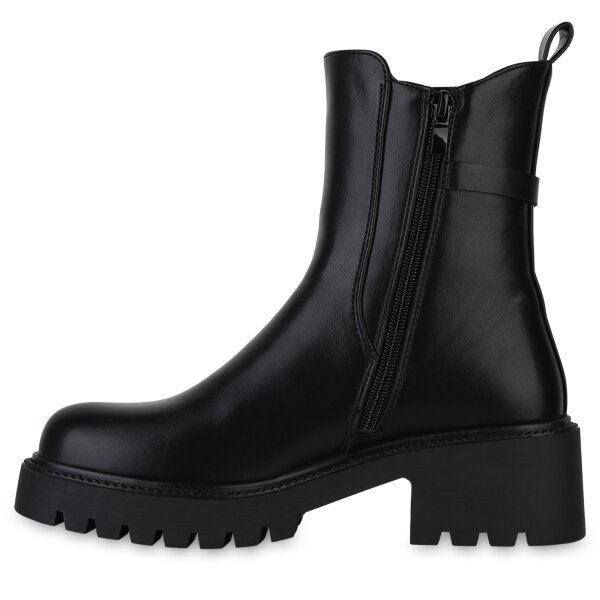 Stiefelparadies Damen Klassische Stiefeletten in Schwarz