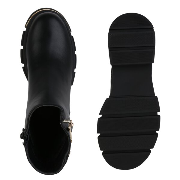 Stiefelparadies Damen Klassische Stiefeletten In Schwarz