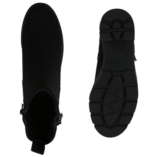 Stiefelparadies Damen Klassische Stiefeletten In Schwarz