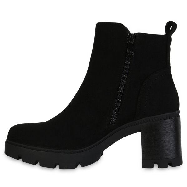 Stiefelparadies Damen Klassische Stiefeletten in Schwarz