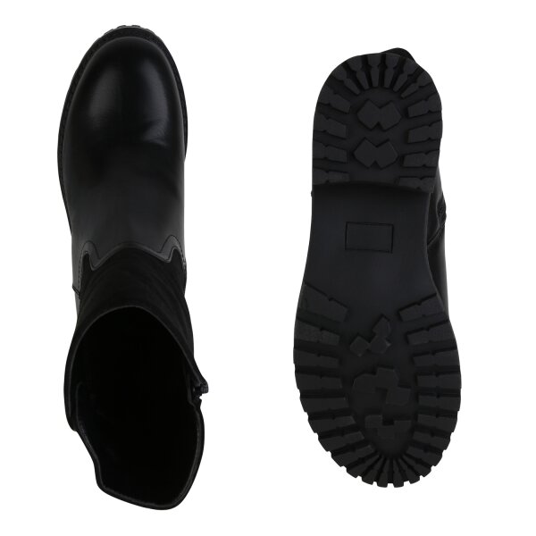 Stiefelparadies Damen Klassische Stiefeletten In Schwarz