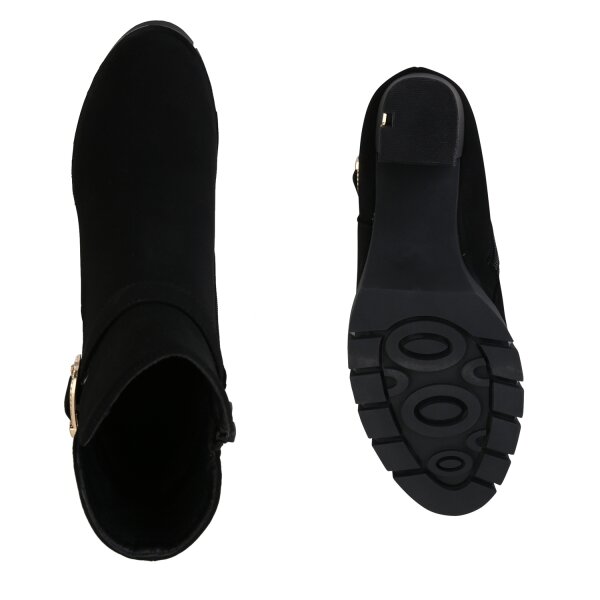 Stiefelparadies Damen Klassische Stiefeletten In Schwarz