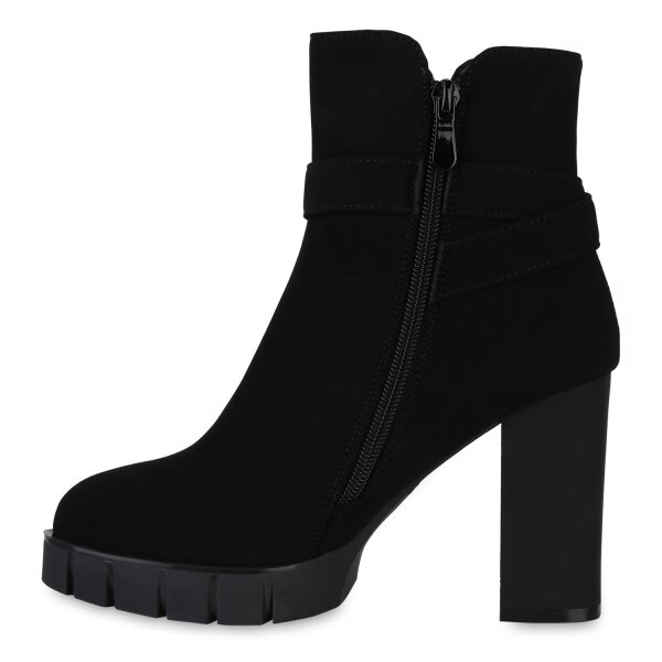 Stiefelparadies Damen Klassische Stiefeletten in Schwarz