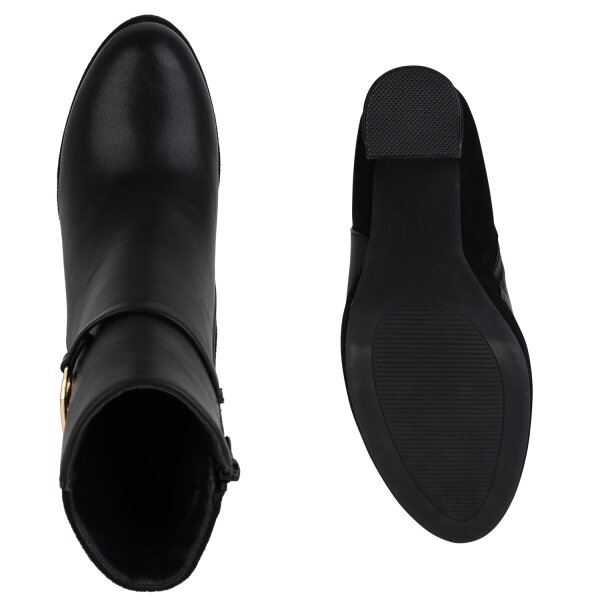 Stiefelparadies Damen Klassische Stiefeletten In Schwarz