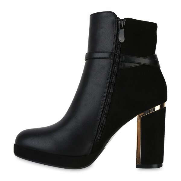 Stiefelparadies Damen Klassische Stiefeletten in Schwarz