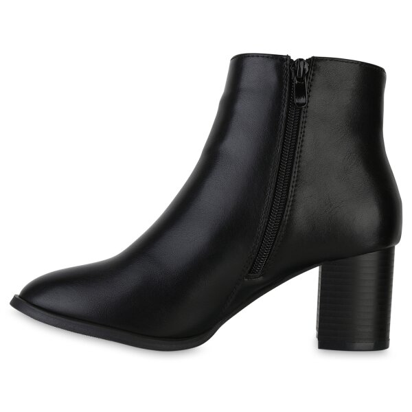 Stiefelparadies Damen Klassische Stiefeletten in Schwarz