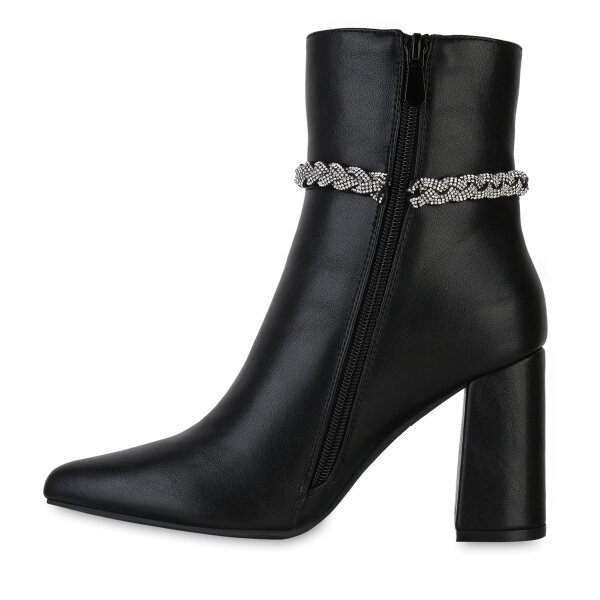 Stiefelparadies Damen Klassische Stiefeletten in Schwarz