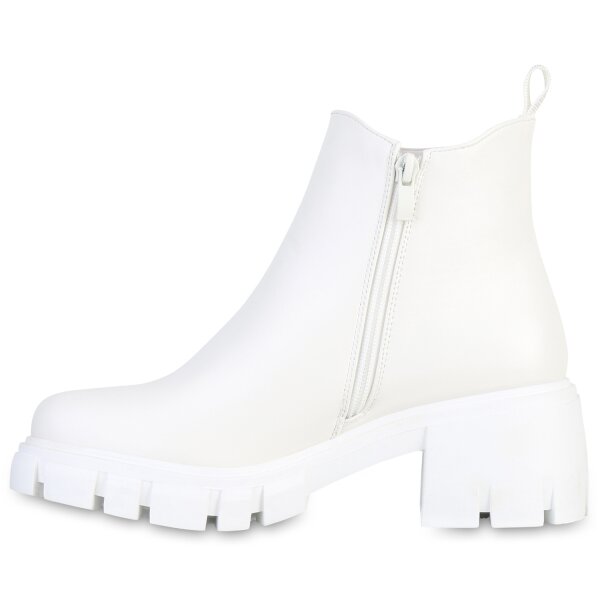 Stiefelparadies Damen Klassische Stiefeletten in Weiss
