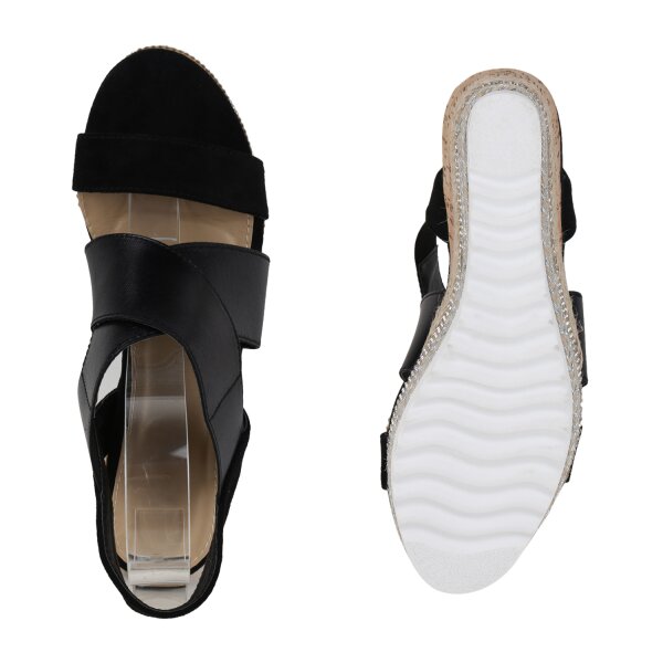 Stiefelparadies Damen Plateau Sandaletten In Schwarz