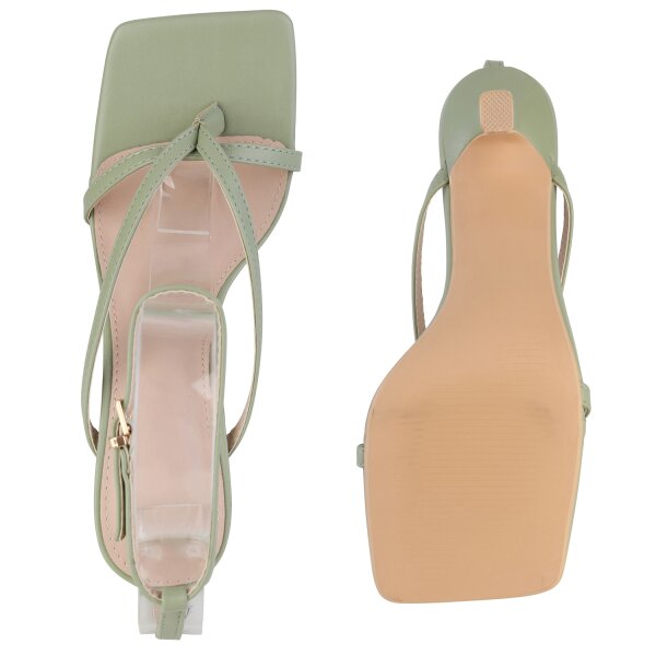 Stiefelparadies Damen Riemchensandaletten In Hellgrün