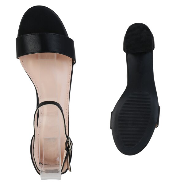 Stiefelparadies Damen Riemchensandaletten In Schwarz