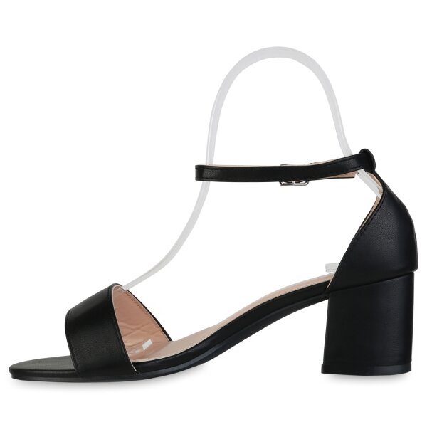 Stiefelparadies Damen Riemchensandaletten in Schwarz