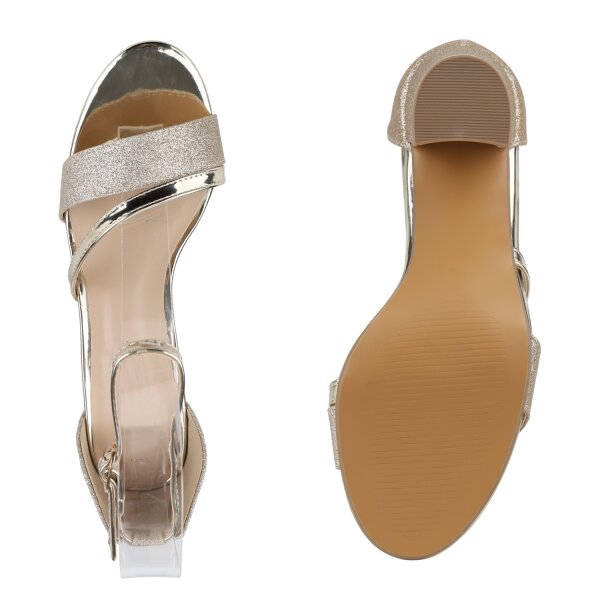 Stiefelparadies Damen Riemchensandaletten In Silber