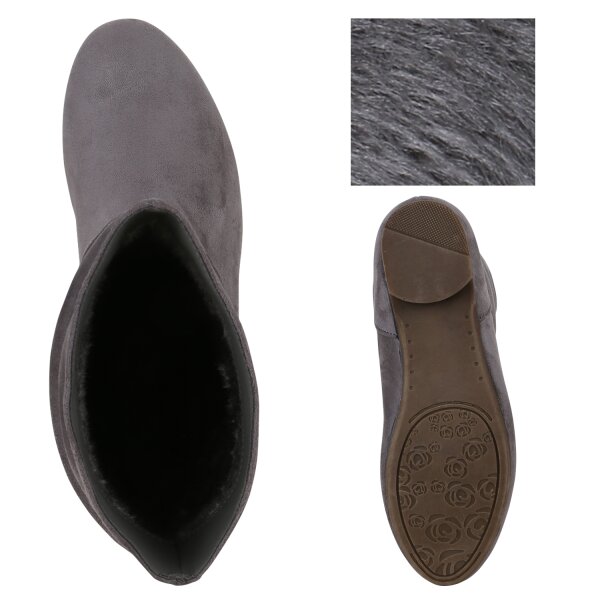 Stiefelparadies Damen Schlupfstiefeletten In Dunkelgrün