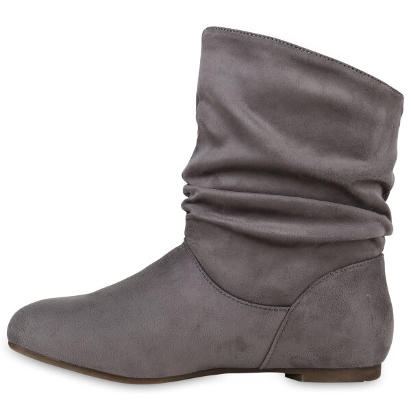 Stiefelparadies Damen Schlupfstiefeletten in Dunkelgrün