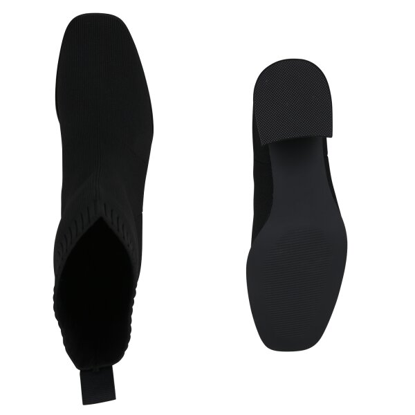 Stiefelparadies Damen Schlupfstiefeletten In Schwarz