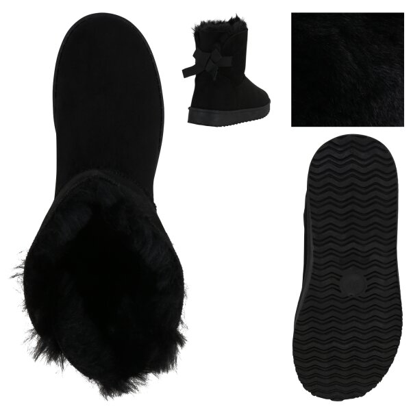 Stiefelparadies Damen Schlupfstiefeletten In Schwarz