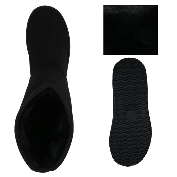 Stiefelparadies Damen Schlupfstiefeletten In Schwarz