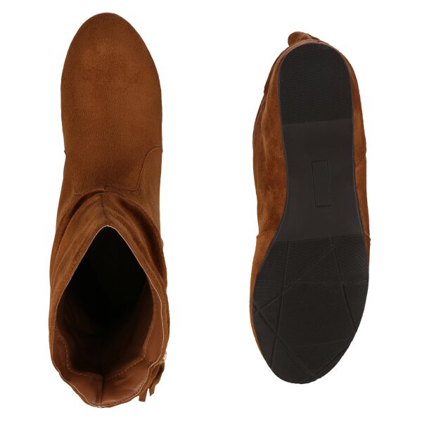 Stiefelparadies Damen Schlupfstiefeletten In Schwarz