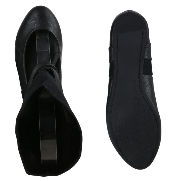 Stiefelparadies Damen Schlupfstiefeletten In Schwarz