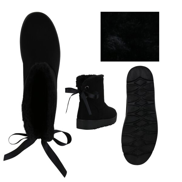 Stiefelparadies Damen Schlupfstiefeletten In Schwarz