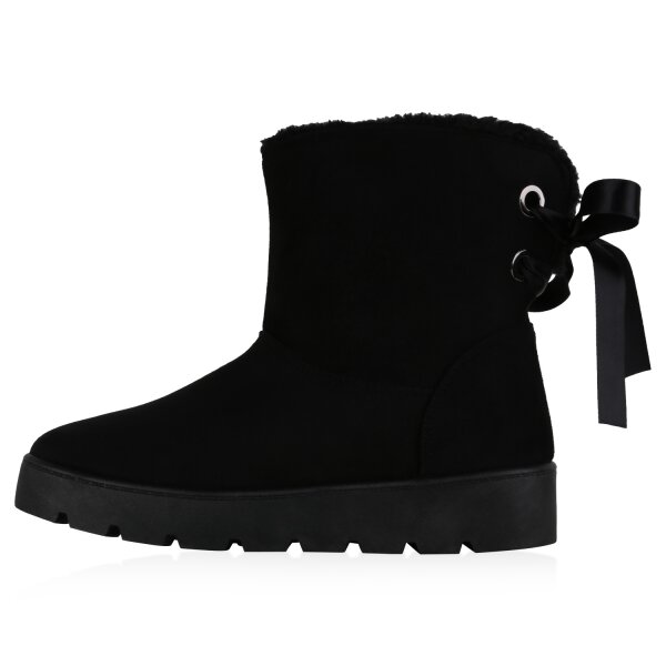 Stiefelparadies Damen Schlupfstiefeletten in Schwarz