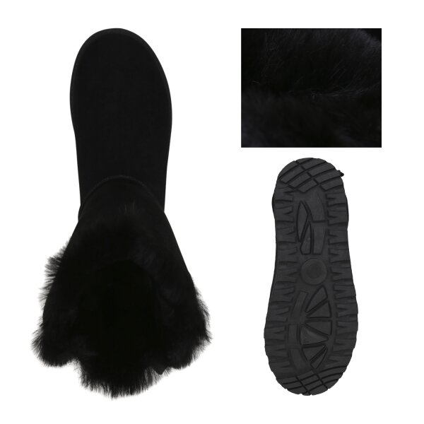 Stiefelparadies Damen Schlupfstiefeletten In Schwarz