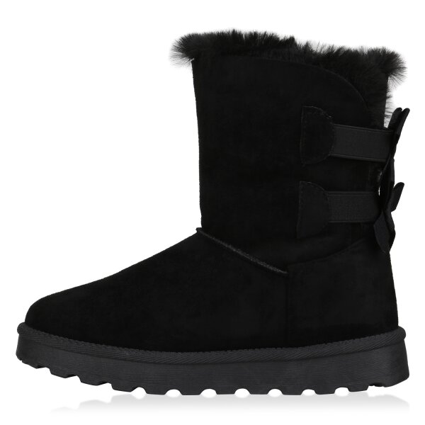 Stiefelparadies Damen Schlupfstiefeletten in Schwarz