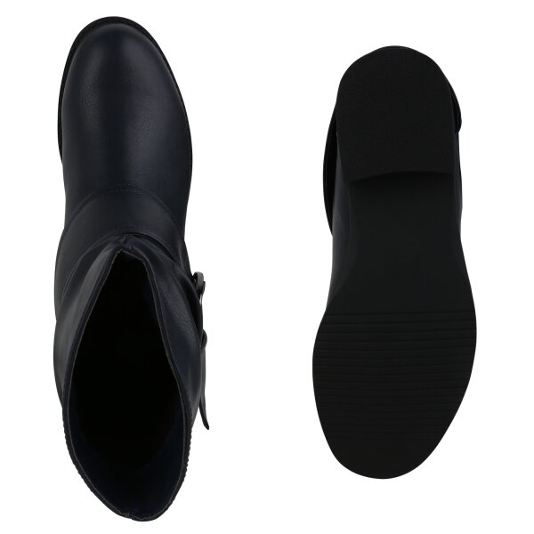 Stiefelparadies Damen Schlupfstiefeletten In Schwarz