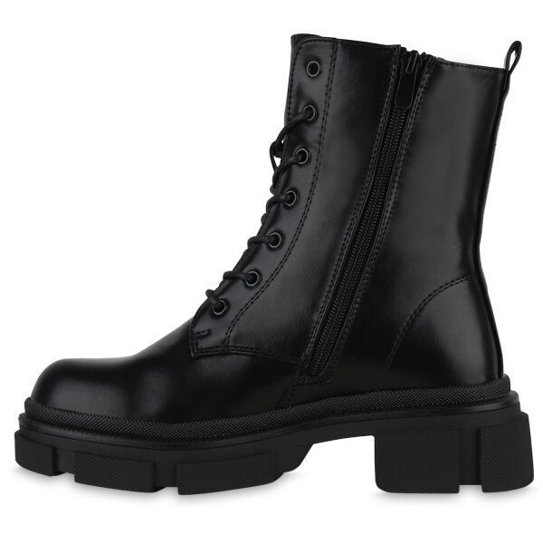 Stiefelparadies Damen Schnürstiefeletten in Schwarz
